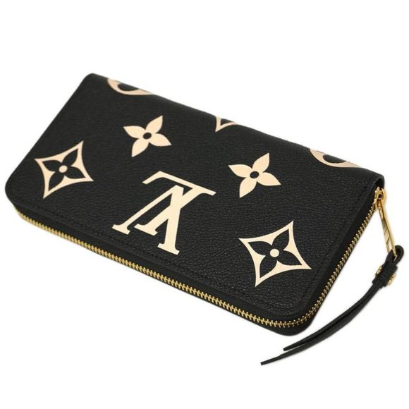 Louis Vuitton Bicolor Monogram Emplant Zippy wallet Black Beige - Picture 2 of 7